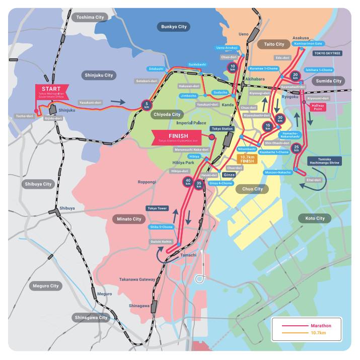 ruta maratón tokyo 2023