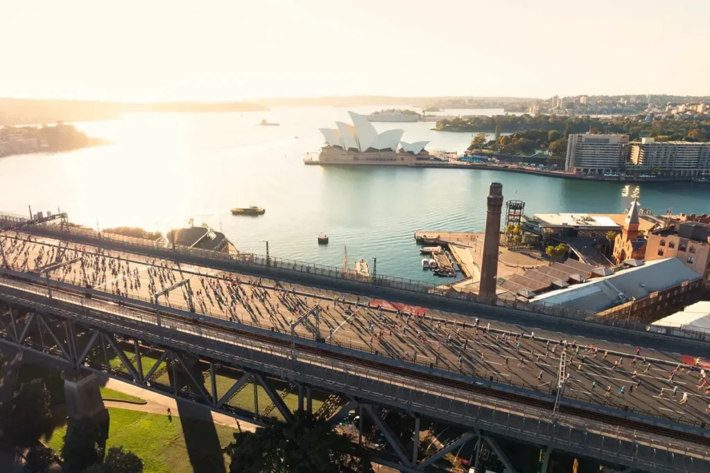 Recorrido del Maratón de Sídney con paso por el Sydney Harbour Bridge